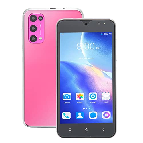 ASHATA Smartphone Android Desbloqueado, Teléfono Móvil con Desbloqueo Facial IPS FHD de 5,45 Pulgadas, 2 GB de RAM, 16 GB de ROM, Cámara de 5 MP Y 8 MP, Doble SIM, Modo de Espera Dual, Teléfono(Rosa)