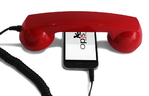 Opis Technology Auricular de Estilo Retro en Forma de Receptor de teléfono (Versión para Android y Windows) - el 60s Micro Rojo