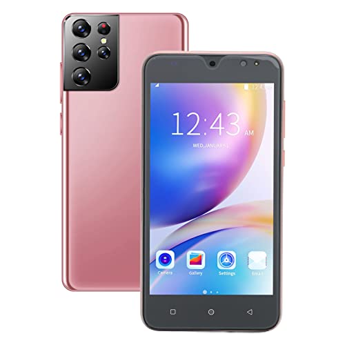 Luqeeg Teléfono Inteligente P50 Pro，Smartphone FHD 5,45 Pulgadas Teléfono Móvil Red 3G para Android 10 2 GB RAM, 16 GB ROM, Doble Tarjeta Doble Modo Espera Teléfono Móvil con Desbloqueo Facial(Rosa)