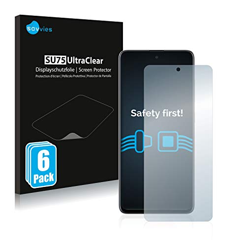 savvies Protector Pantalla compatible con Samsung Galaxy A51 5G / A51 (6 Unidades) Película Ultra Transparente