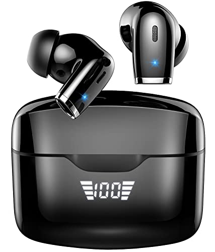 Auriculares Inalámbricos, 2023 Auriculares Bluetooth 5.3, Hi-Fi Estéreo Cascos Inalambricos, Llamadas Nítidas con Dual Micrófono, Controladore 13 mm Bass Potentes, LED Pantalla,IP7 Impermeables, USB-C
