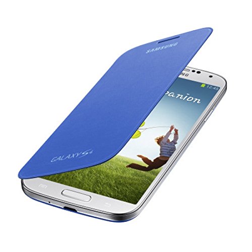Samsung Flip - Funda para móvil Galaxy S4 (Con tapa, protección del terminal, sustituye a la tapa trasera), azul claro