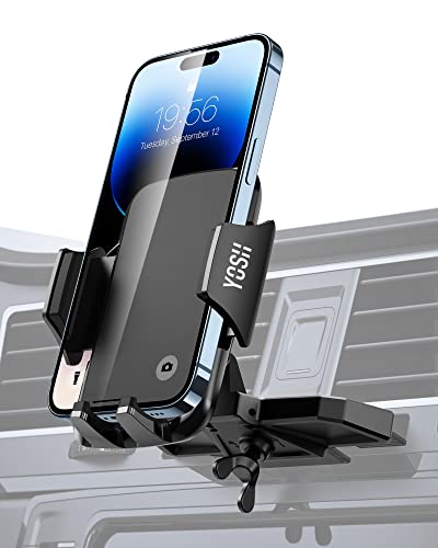 YOSH Soporte Movil Coche CD, Soporte para Movil Coche Gravedad 360 °Rotación, Soporte Movil Coche para Samsung S21, A21S, Xiaomi Poco x3, iPhone 13 12 11 XS MAX X, Huawei y Dispositivos GPS ect More