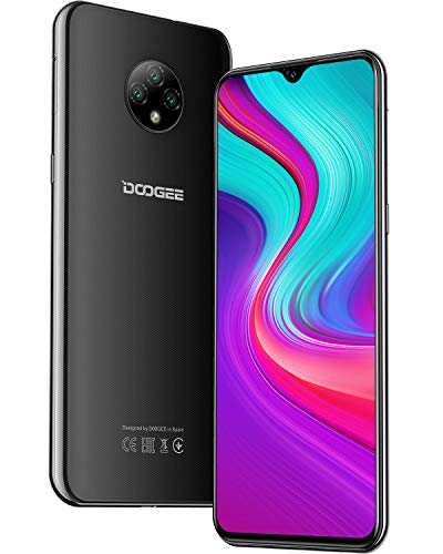 Teléfono Móvil Libres, DOOGEE X95 Android 10 Smartphone Libre, 4G Smartphone Barato Dual SIM, Pantalla 6,52 Pulgadas, 4350mAh Batería, Triple Cámara 13MP+5MP, 16GB ROM, 128GB SD, Face ID - Negro