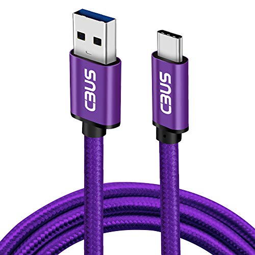 CBUS - Cable USB A a USB C de Carga Rápida para Xiaomi Mi 10/10 Lite/10T/11, Lite y Ultra, POCO F3/M3 Pro/X3 NFC/X3 Pro, Redmi 9/9A/9AT/9C/9T, Redmi Note 8/8 Pro/9/9 Pro/9S/9T - Morado - 2m.