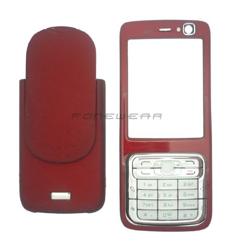 Nokia N73 móvil nuevo caso de reemplazo Fascia Housing cubierta de la carcasa delantera y trasera Cubierta de la batería Rojo / Red