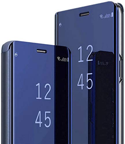 Funda para Huawei P30 Lite Clear View con tapa de espejo efecto efecto carcasa rígida de policarbonato + PU piel para Huawei P30 Lite 360 Full Body Antigolpes Tapa Bumper Super Slim Transparente