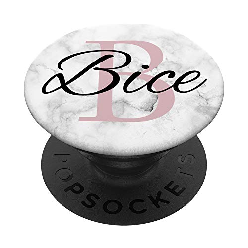 Bice Pink Monogram Letra B Girls en personalización PopSockets PopGrip Intercambiable