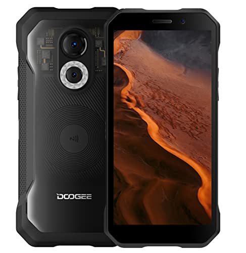 DOOGEE Android 12 Móvil Robusto S61 Pro, Helio G35 2.3GHz 6GB+128GB, Cámara de Visión Nocturna 48MP, IP68 Smartphone Resistente Antigolpes, Impermeable, 6.0’’ HD+, Dual SIM, GPS NFC Transparente