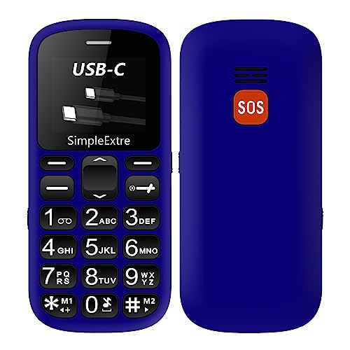 SimpleExtre Senior 1 - Teléfono móvil para Personas Mayores sin Contrato, con Botones Grandes, Doble SIM con botón de Llamada de Emergencia, teléfono móvil Jubilado, Teclas Grandes