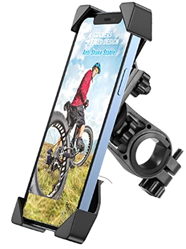SANTER LABS Soporte Movil Bici 360° Rotación Soporte Movil Moto Bicicleta Anti Vibración Porta Telefono Motocicleta Compatible con iPhone 13 Pro Max/13 Pro/12 Pro MAX/XS/XR y Otro 4.5-7.0