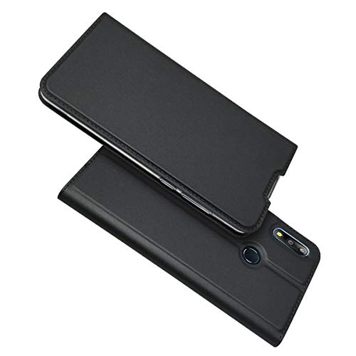 Xifanzi-UK - Funda Tipo Libro para ASUS ZenFone Live L1 ZA550KL (Piel sintética, Ultrafina), Color Negro, Negro Gris, ASUS Zenfone MAX Pro M2 ZB631KL