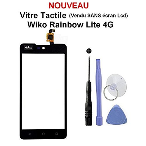 PhoneColors - Cristal táctil para Wiko Rainbow LITE 4G, incluye herramientas y autoadhesivo de doble cara 3M (sin LCD)