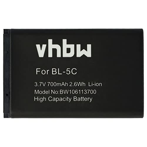vhbw Batería Recargable Compatible con Nokia C1-01, C1-02, C2, C2-01, E50, E60, N71, N72, N91, N-Gage N70 móvil, Smartphone (700 mAh, 3,7 V, Li-Ion)