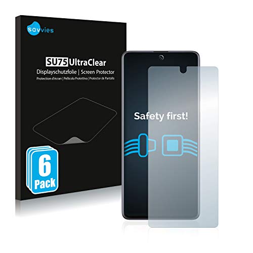 savvies Protector Pantalla compatible con Samsung Galaxy A71 5G (6 Unidades) Película Ultra Transparente