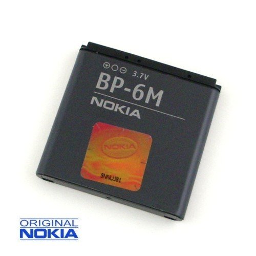 Nokia Batería de Repuesto BP-6 M de polímero de Litio, 1100 mAh (Original) 6280, 6288, 6233, 6234, N93, N73, N73 Music Edition