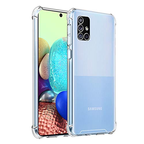 Hually Funda Samsung Galaxy A71, A71 Funda（Anti Amarilla） Transparente Ultra Fina, Soft TPU de Impactos y Anti Arañazos Espalda Case Cover para Samsung Galaxy A71(2020) 6,7 Pulgadas