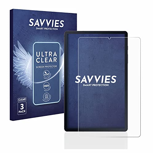 savvies Protector Pantalla compatible con Samsung Galaxy Tab S6 Lite WiFi 2020 (3 Unidades) Película Ultra Transparente