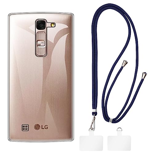 Shantime Funda para LG Magna + cordones universales para teléfono celular, cuello / correa suave de silicona TPU para LG G4 Mini (5 pulgadas)