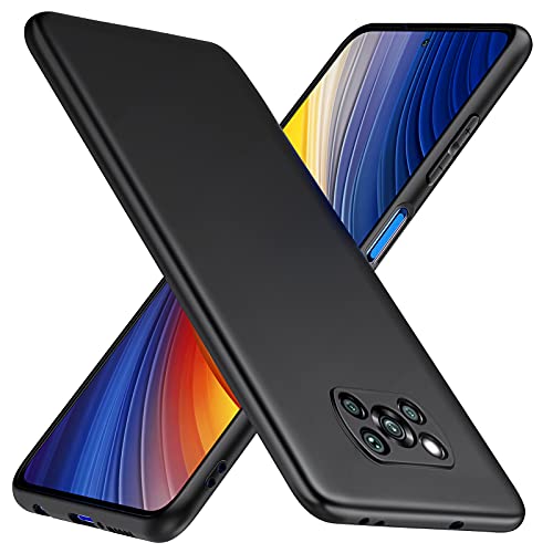 TesRank Funda Xiaomi Poco X3 Pro & Poco X3 NFC, Carcasa TPU Suave Fundas para Xiaomi Poco X3 Pro & Poco X3 NFC Flexible [Resistente a arañazos] [Ultrafina Ligero]-Negro