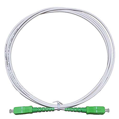 LAZY SPORTS Fiber óptica Cable SC/APC a SC/APC monomodo simplex 9/125,Compartible con Movistar Jazztel Vodafone Orange Amena Masmovil Yoigo (B-15M)