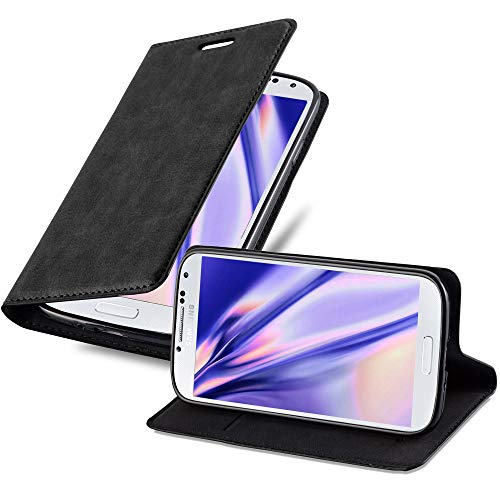 Cadorabo Funda Libro para Samsung Galaxy S4 en Negro Antracita - Cubierta Proteccíon con Cierre Magnético, Tarjetero y Función de Suporte - Etui Case Cover Carcasa