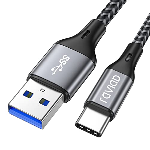 RAVIAD Cable USB Tipo C, Cable USB C a USB 3.0 Cable Tipo C Carga Rápida y Sincronización Compatible con Galaxy S10/S9/S8/Note 10, Huawei P30/P20, Mi A1/Mi A2 y más - 2M, Gris
