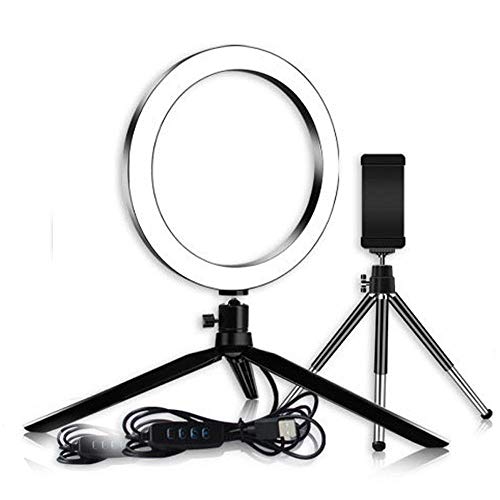 Teléfono Anillo de luz LED Lámpara de Anillo Selfie Novedad novedades Video Live Studio Luz de Relleno Luz de Foto para Smartphone （20cm de diámetro）