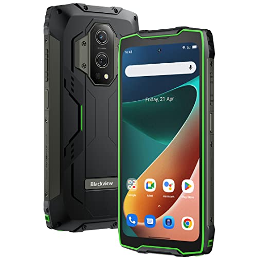 Blackview BV9300 Smartphone Resistente(Telémetro láser de 40M), Batería 15080mAh, 21GB+256GB, 6.7'' 120Hz 2.3K Pantalla, Cámara 50MP+32MP, IP68 Android 12 Teléfono Móvil Impermeable, NFC Verde
