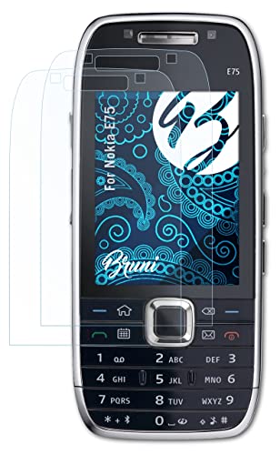 Bruni Película Protectora Compatible con Nokia E75 Protector Película, Claro Lámina Protectora (2X)