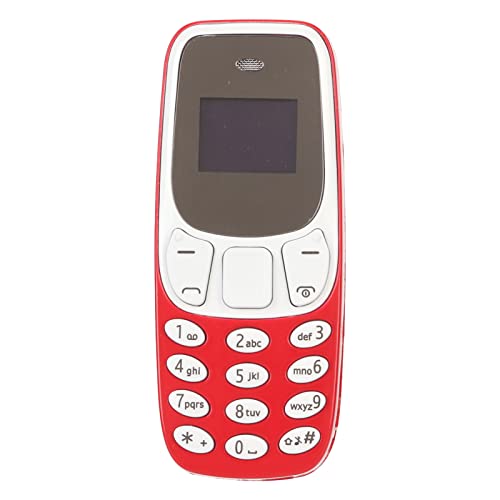 ASHATA Mini Teléfono Inteligente, Teléfono Móvil Desbloqueado, Dual SIM Manos Libres BT Dialer gsm 2 en 1 Teléfono Más Pequeño, Reproductor de Música de Baja Radiación con Cambiador de (Rojo)