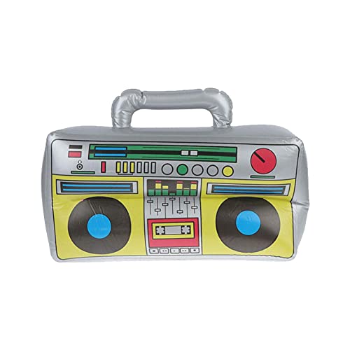 Boombox de radio inflable, caja de boom realista/teléfono móvil, decoraciones de fiesta inflables de los años 80 y 90 para raperos, B-Boys de Hip Hop, accesorio de disfraz