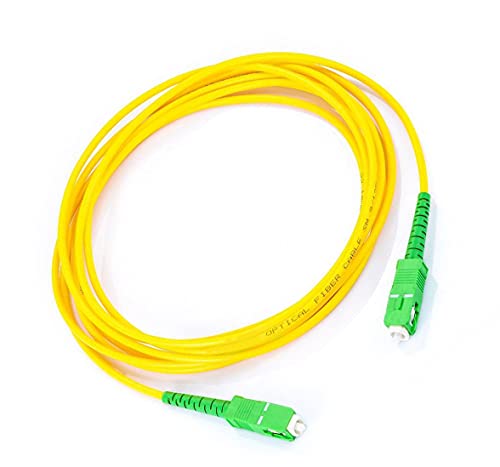 H Cable de Fibra Óptica para Router-Compatible 99% Conpatible con Movistar Jazztel Vodafone Orange Amena Masmovil SC/APC a SC/APC monomodo simplex 9/125 (AMARILLO 3M)