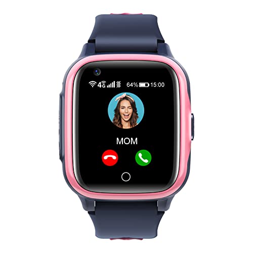 Reloj Inteligente Niño GPS Smartwatch Niña con WiFi 4G Videollamada Cámara SOS Mensaje a Prueba de Agua Reloj Despertador Cronómetro Modo de Clase Reproductor de Música Notificación de Vibración