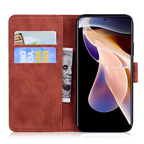 Business Simplicity - Funda de piel con ranura para tarjeta para Samsung iPhone Flip Case (Marrón, Samsung M31)