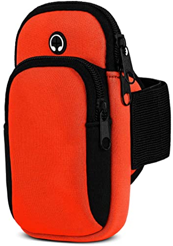 moex Funda para teléfono móvil para Samsung Galaxy A70, correa deportiva de neopreno, soporte para teléfono móvil, brazo para correr, pulsera deportiva con 2 compartimentos, bolsa para correr, color