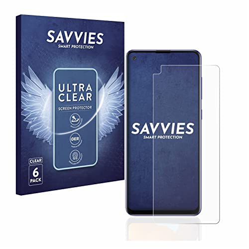 savvies Protector Pantalla compatible con Samsung Galaxy A21s (6 Unidades) Película Ultra Transparente
