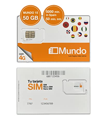 Orange Spain - Tarjeta SIM Prepago 50GB en España| 5€ de saldo | 5.000 Minutos Nacionales | 50 Minutos internacionales | Activación Online Solo en www marcopolomobile com