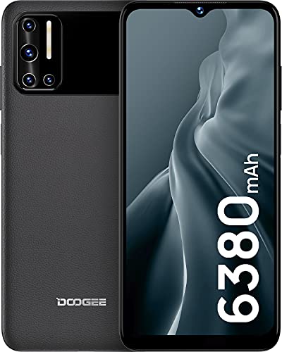 DOOGEE N40 Pro Moviles Baratos y Buenos 256GB SD, 6GB RAM+128GB ROM Smartphone, 6380mAh Batería, Android 11 Telefono Movil 4G, 20MP Cámara Cuádruple, 6,52 HD+, Huella Dactilar, Carga Rápida de 24W