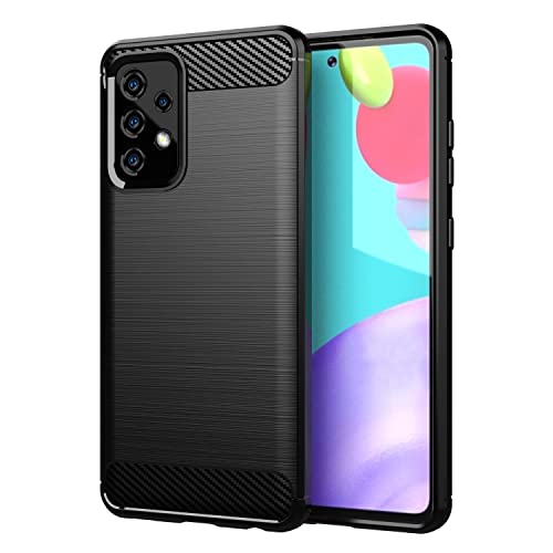 Cadorabo Funda para Samsung Galaxy A91 / S10 Lite / M80s - Funda en Brushed Negro - Funda para Teléfono Móvil Fabricada en Silicona TPU en Acero Inoxidable Fibra Óptica de Carbono - Funda Protectora