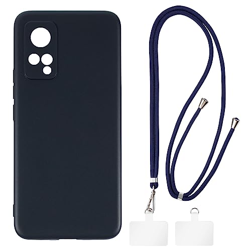 Shantime Meizu 18X Funda + Cordones universales para teléfono móvil, Correa Suave para el Cuello/cruceta Funda de Silicona TPU para Meizu 18X (6.67”)