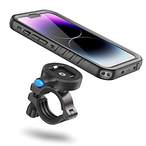 Cozycase Soporte Movil Bicicleta Moto para iPhone 14 Pro - Impermeable Antivibracion Suporte Telefono Manillar MTB/Btt/Scooter/Patinete/Bici Electrica/Carretera/Motocicleta Metal Bike Phone Holder