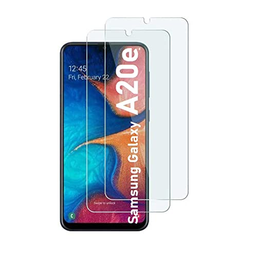 [2 unidades] Cristal blindado compatible con Samsung Galaxy A20e Protector de pantalla de cristal templado 9H Duro Tempered Glass transparente anti arañazos