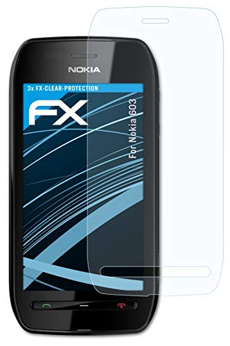 atFoliX Lámina Protectora de Pantalla Compatible con Nokia 603 Película Protectora, Ultra Transparente FX Lámina Protectora (3X)