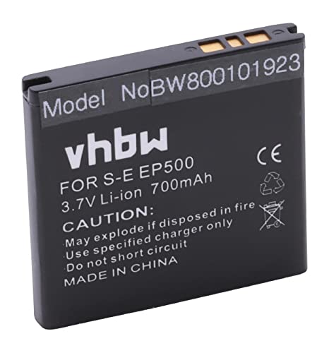 Batería Li-Ion 700mAh 3,7 V Compatible con Sony-Ericsson U5 Vivaz Pro Xperia X8 Shakira E15i Xperia Active Walkman WT19i Sustituye la batería EP500.