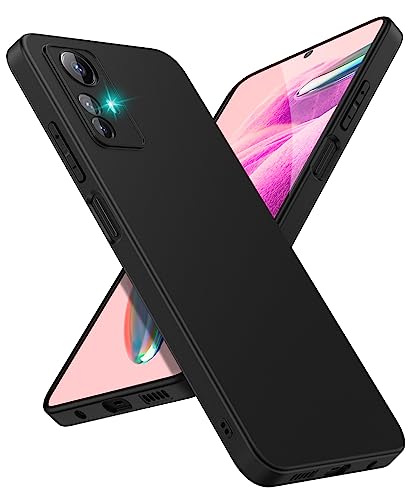 SineOrdo Funda Xiaomi Redmi Note 12S Case,Carcasa Xiaomi Redmi Note 12S Funda Móvil Ultrafina Suave Silicona TPU Cover Resistente - Negra