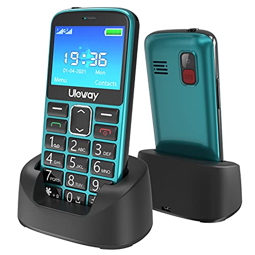USHINING 2G Teléfonos móviles para Mayores, Senior Teléfono Celular con Teclas Grandes, SOS Botón, Pantalla de 2.4