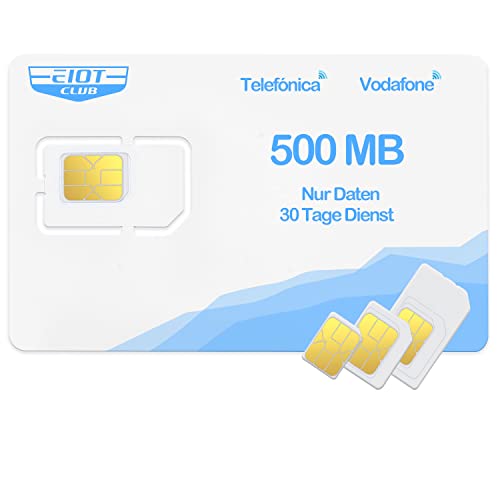 EIOTCLUB Tarjeta Prepago, Tarjeta Solo Datos Compatible con Red Vodafone, Orange y Telefónica , Para cámara 4G LTE, caza de cámara 4G, Routers y localizador GPS, sin contrato no hay número de teléfono