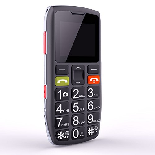 artfone Teléfonos móviles para Mayores con Teclas Grandes, C1 Senior, desbloqueado, fácil de Usar Celular para Ancianos con botón SOS, Cámara, Negro
