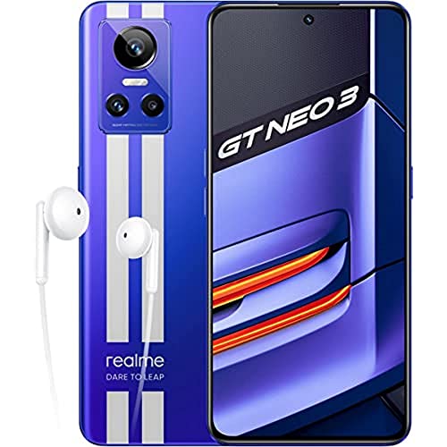 realme GT neo 3 150 W - 12+256GB 5G Smartphone Libre, Carga SuperDart de 150W, Procesador MediaTek Dimensity 8100, Pantalla Super OLED de 120 Hz,Dual Sim,NFC,Nitro Blue